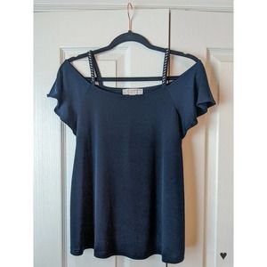 Michael Kors Off Shoulder Strap Studded Blouse